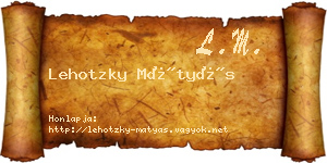 Lehotzky Mátyás névjegykártya