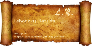 Lehotzky Mátyás névjegykártya
