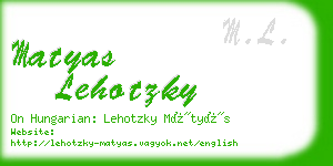 matyas lehotzky business card